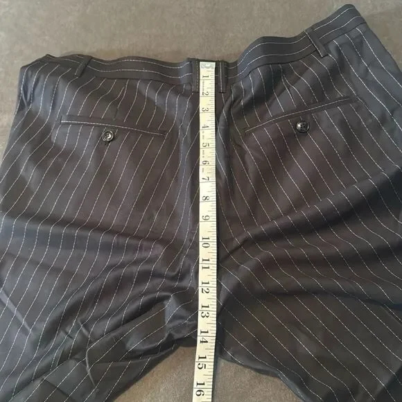 Men’s Black Pinstripe 3 Piece Suit 2 Button Closure Size 44 Jacket 40 Pants NEW